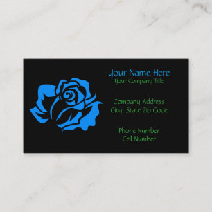 Blue Rose Bloom Customizable Business Card