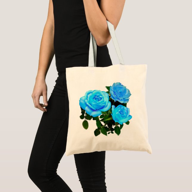 Blue rose blue flowers tote bag (Front (Product))