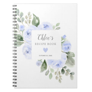 Blue Rose Botanical Bridal Shower Recipe Book