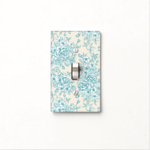 Blue Rose Bouquet Garden Floral Pattern Light Switch Cover