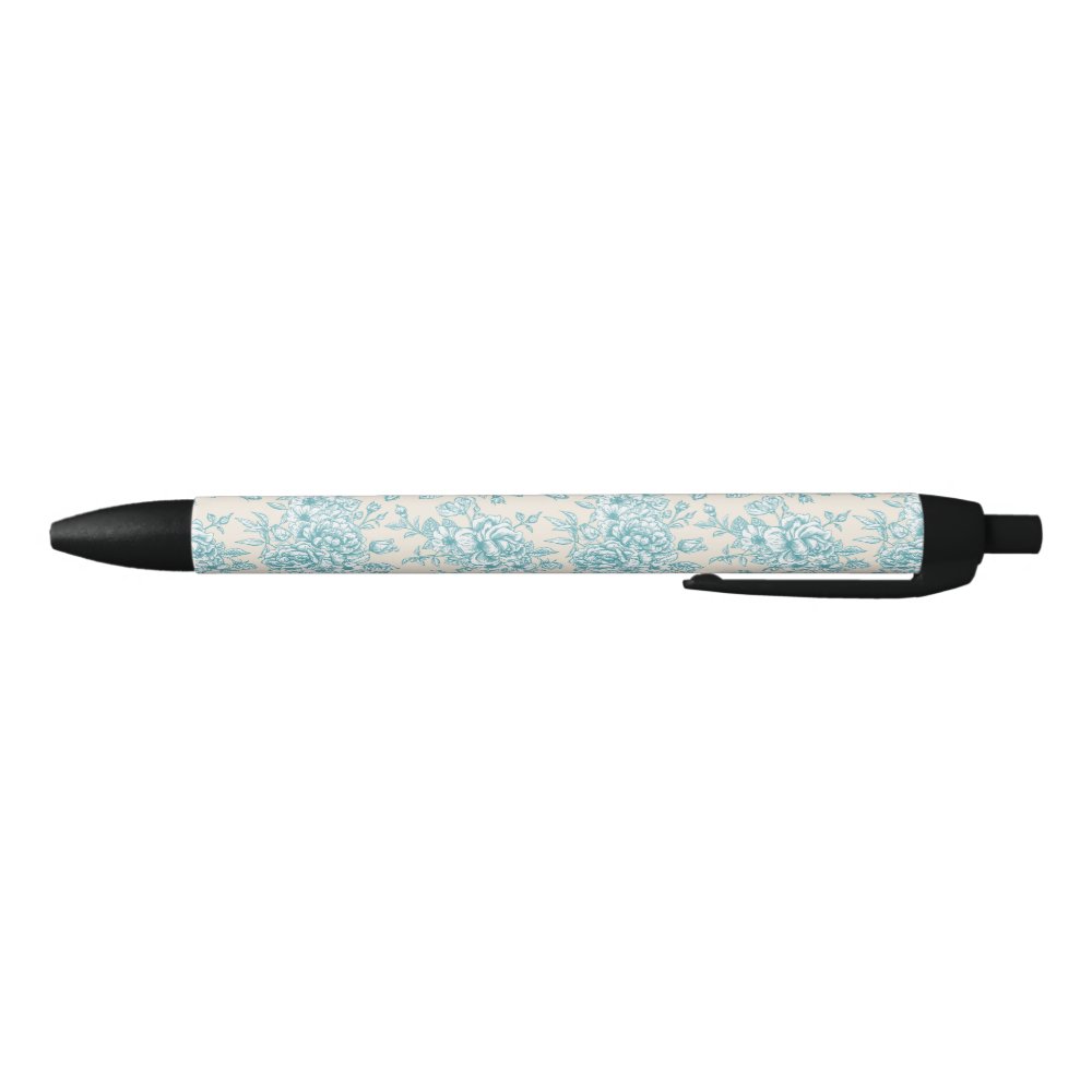 Disover Blue Rose Bouquet Garden Floral Pattern Pen