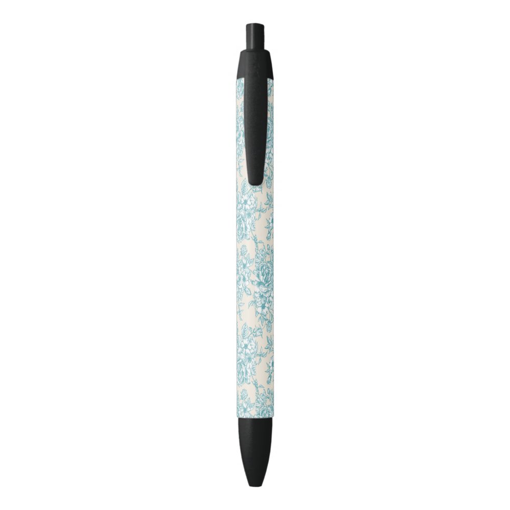 Disover Blue Rose Bouquet Garden Floral Pattern Pen