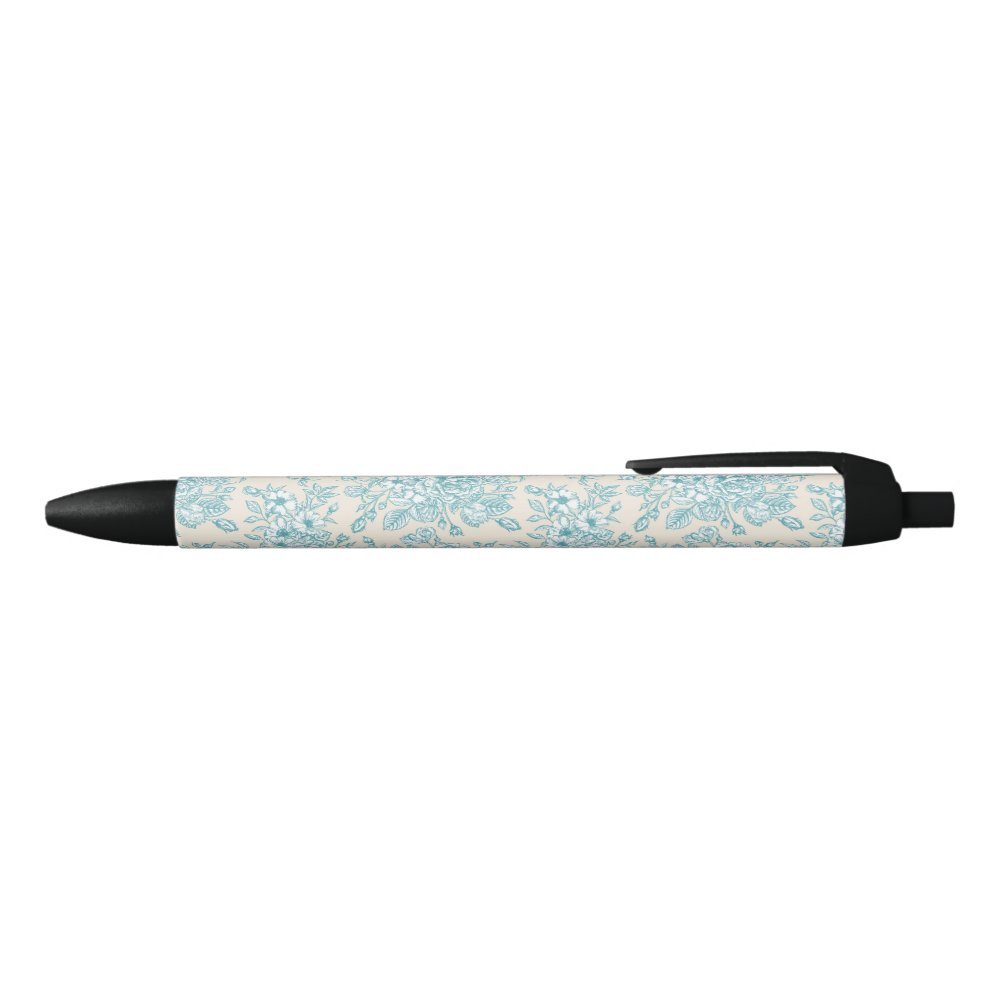 Disover Blue Rose Bouquet Garden Floral Pattern Pen