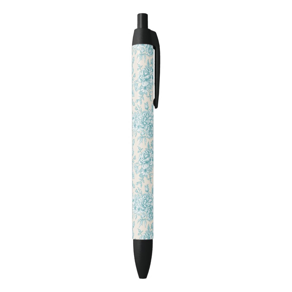 Disover Blue Rose Bouquet Garden Floral Pattern Pen