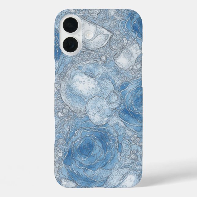 Blue Rose Bubble Brew - IPhone 16 Case (Back)
