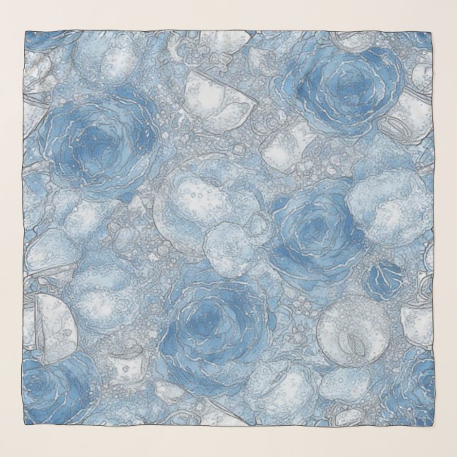 Blue Rose Bubble Brew - Scarf (Front)