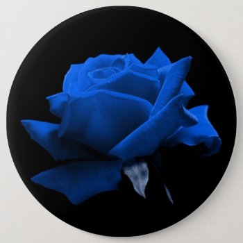 Blue Rose Button by kokobaby at Zazzle