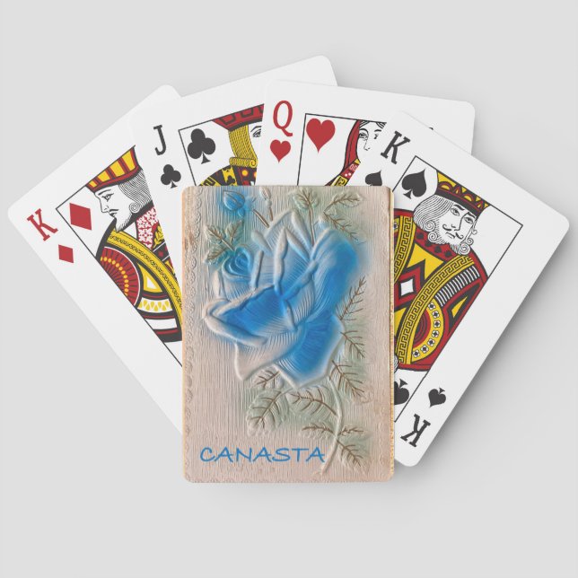 BLUE ROSE CANASTA CARDS (Back)
