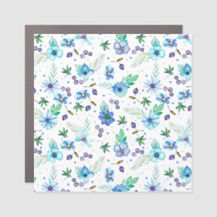 Blue rose car magnet