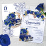 Blue Rose Chola Oldie Lowrider Chicana Quinceanera Invitation