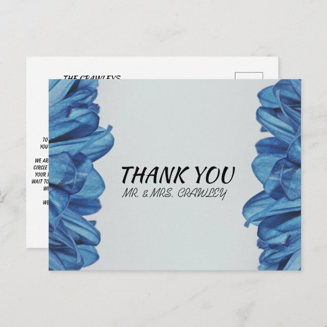 blue rose classic -Blue Petaled Flower Postcard (Front/Back)