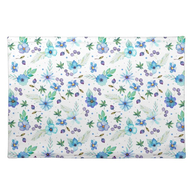 Blue rose cloth placemat (Front)