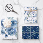 Blue Rose Congratulations Wrapping Paper Sheets<br><div class="desc">Celebrate a special couple with these beautiful blue watercolor rose wrapping paper sheets! Perfect for weddings,  bridal showers,  and anniversaries!</div>