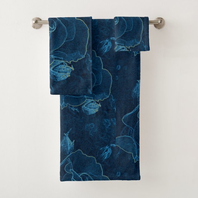 blue rose contour bath towel set (Insitu)