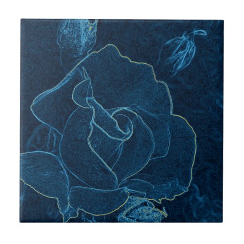 blue rose contour tile