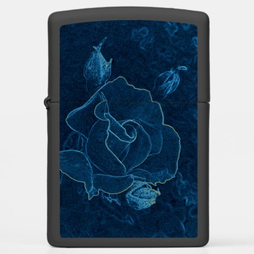 blue rose contour zippo lighter