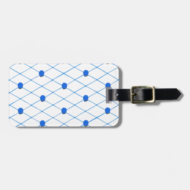 Blue Rose CrissCross Pattern Luggage Tags (Front Horizontal)