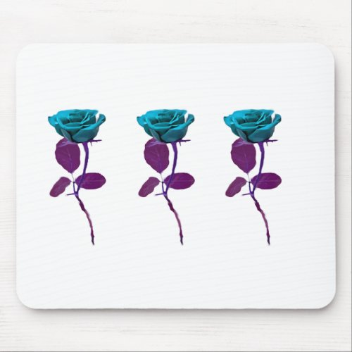 Blue Rose Design _ Modern Art Mouse Pad