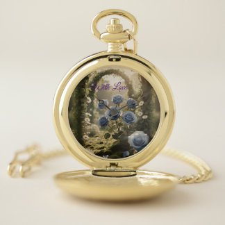 Blue Rose Elegance – Vintage Romantic Pocket Watch