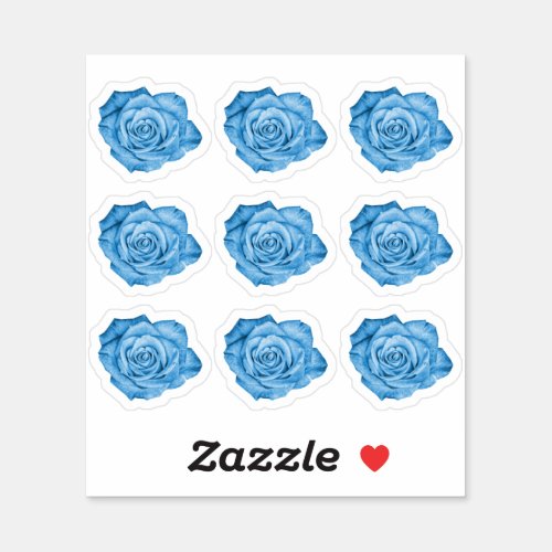 Blue Rose Elegant Floral Planner  Scrapbook Sheet Sticker