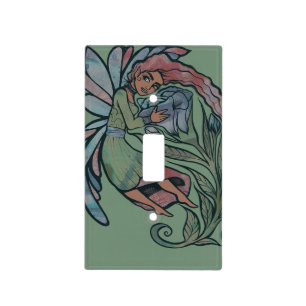Blue Rose Fairy Garden Art Flower Fairies Light Switch Cover