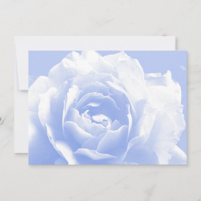 Blue Rose Floral Wedding Invitation (Front)