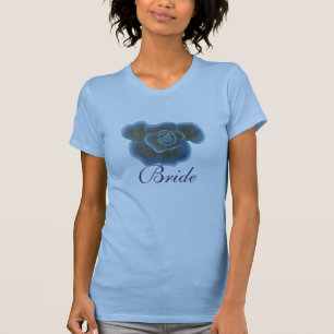 Blue rose flower Bride t shirts