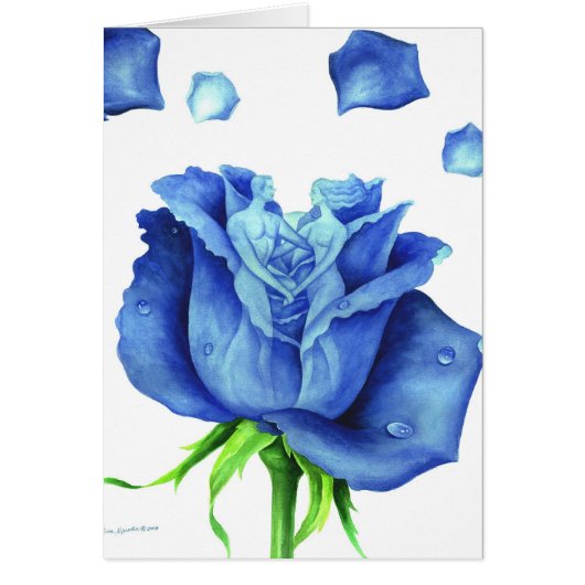 Blue Rose Flower Painting - Multi Cards (Front)