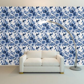 Blue Rose Flowers Pattern