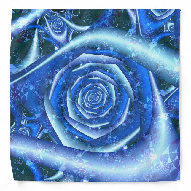 Blue Rose Fractal Bandana (Front)
