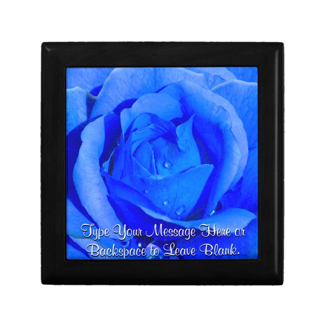 Blue Rose Gift Box Personalize Rose Jewelry Box (Front)