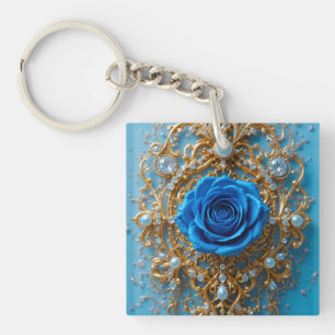 💙 Blue Rose Gold Charm For Accessory Lovers 💙 Keychain