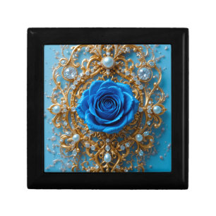 💙 Blue Rose Gold Ornament For Gift Packaging 💙 Box