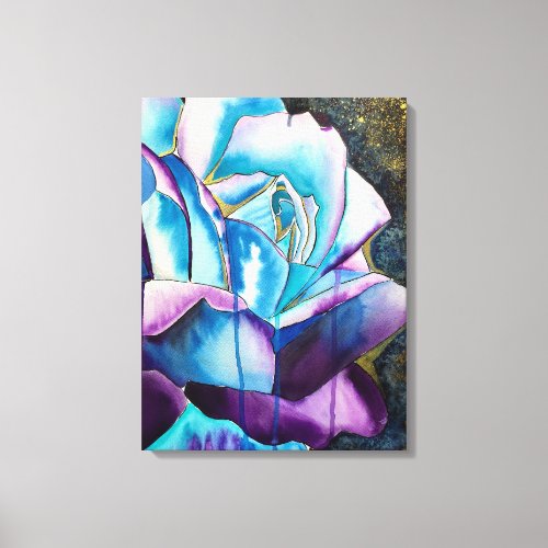 Blue Rose gothic original art Canvas Print