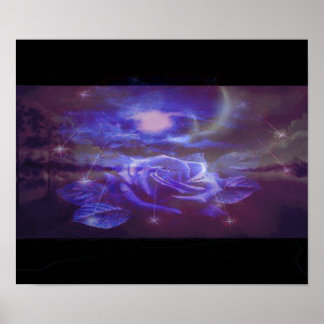 Blue Rose in the Sky Poster