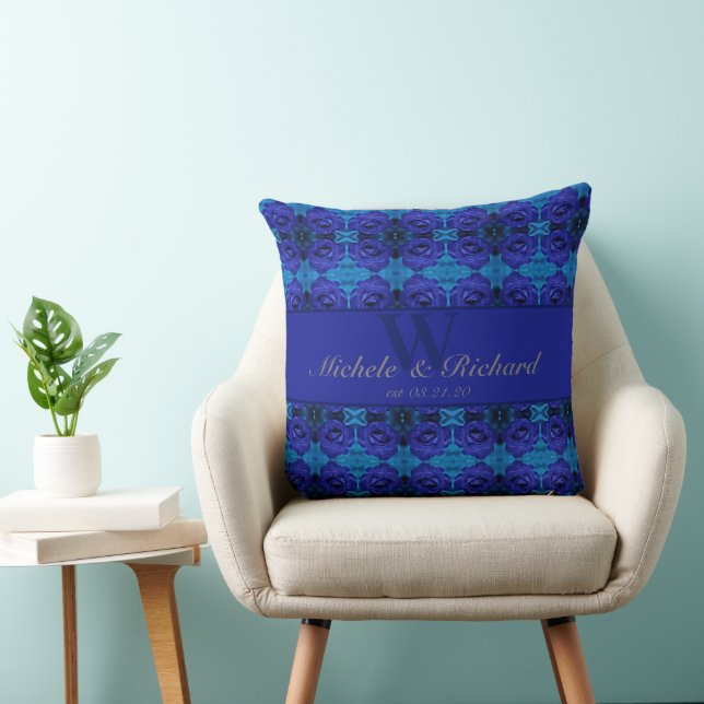 Blue Rose Keepsake Throw Pillow (Chair)