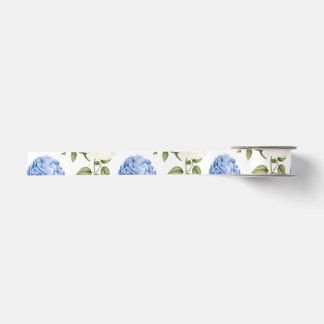 Blue Rose Leaf Garden Satin Ribbon
