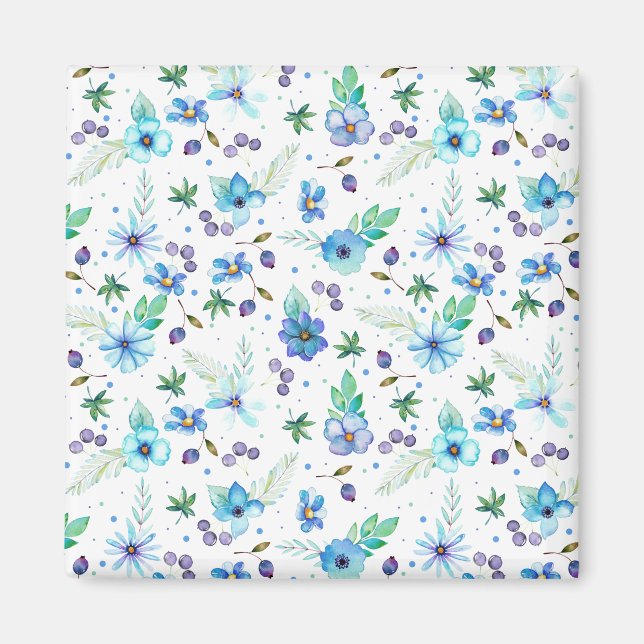 Blue rose magnet (Front)