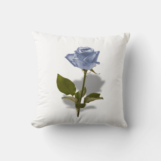 Blue Rose of Enchantment Floral Photo Throw Pillow (Front)