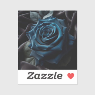 Blue Rose on Black Velvet Sticker