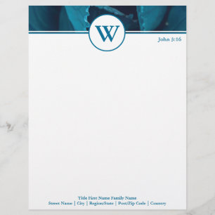 BLUE ROSE Personalized Business Letterhead