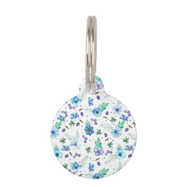 Blue rose pet ID tag (Front)