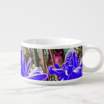 Blue Rose Petals Chowder/Chili Porcelain Bowl
