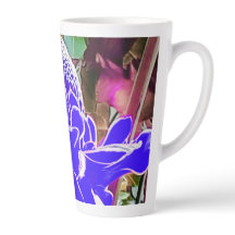 Blue Rose Petals Tall Latte Mug