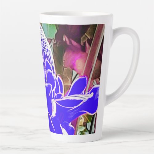 Blue Rose Petals Tall Latte Mug