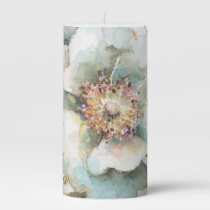 Blue Rose Pillar Candle
