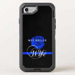 Blue Rose Police Wife Custom OtterBox Defender iPhone 8/7 Case