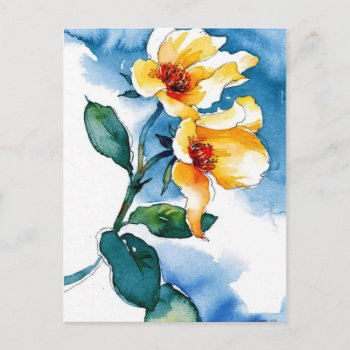 Blue Rose Postcard by sloanes_designs at Zazzle