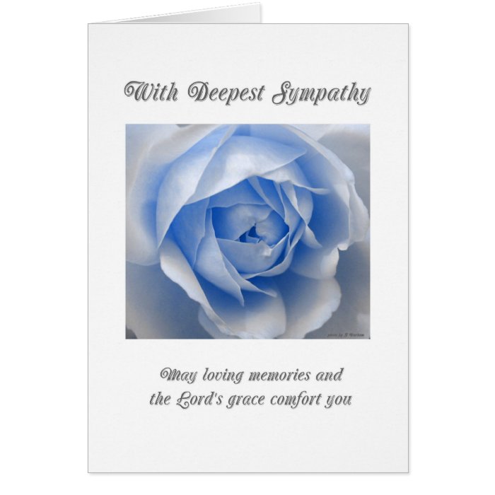 Blue Rose Religious Sympathy Card