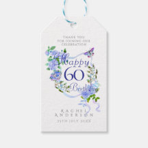 Blue Rose Ribbon 60th Birthday